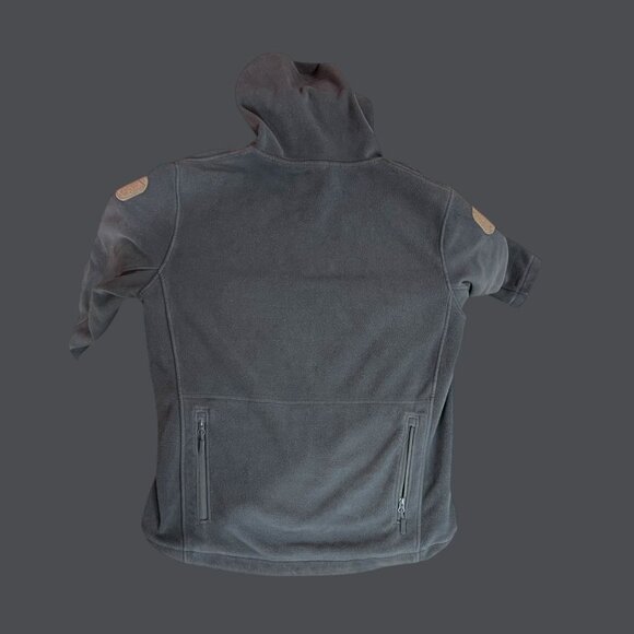 DEWBU Men's Polar Fleece Hoodie Jacket With Patches & Full Zip - Picture 6 of 10